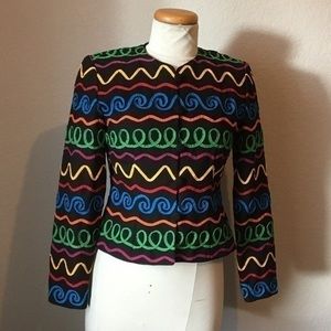 Vintage Ribbon‎ Appliqué cropped dinner jacket 4